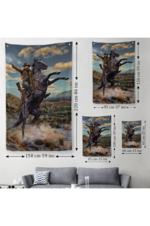 Amerikan Kovboyu Dekoratif Duvar Örtüsü - Halısı-6124