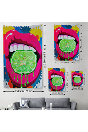 Pop Art, Sokak Sanatı Renkli Dekoratif Duvar Örtüsü - Halısı-6127