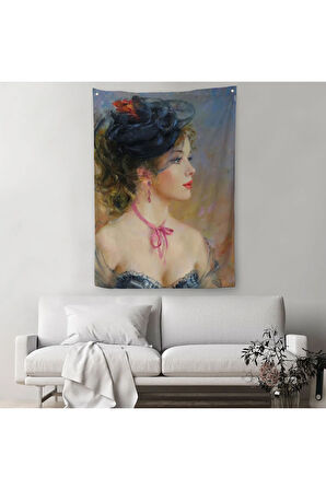 Güzel Helen Dekoratif Duvar Örtüsü - Halısı-6142