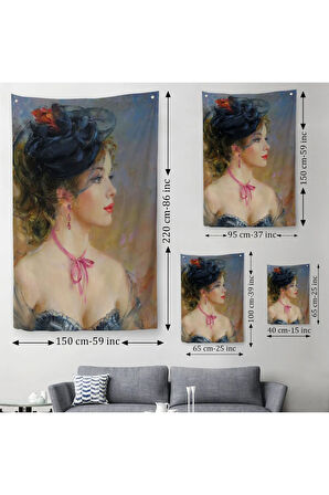 Güzel Helen Dekoratif Duvar Örtüsü - Halısı-6142