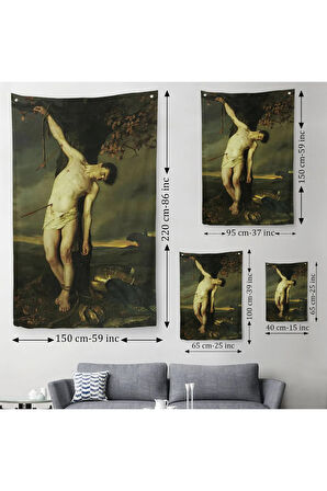 Dağ Manzarası Dekoratif Duvar Örtüsü - Halısı-6143