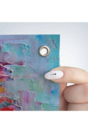 Renkli Bahar Ağacı Dekoratif Duvar Örtüsü - Halısı-6144