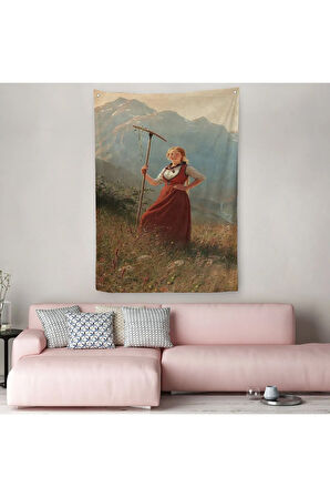 Alman Köylü Kızı Dekoratif Duvar Örtüsü - Halısı-6146