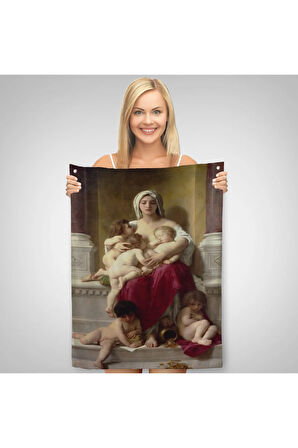 Yetiştirme Yurdundaki Kadın ve Çocuklar Duvar Örtüsü - Halısı William-Adolphe Bouguereau-6147