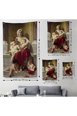 Yetiştirme Yurdundaki Kadın ve Çocuklar Duvar Örtüsü - Halısı William-Adolphe Bouguereau-6147