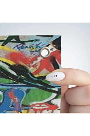 Bansky Tarzı Sokak Sanatı Dekoratif Duvar Örtüsü - Halısı-6168