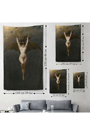 Yarasa Kadın Duvar Örtüsü - Halısı, Albert Joseph Pénot, La Femme Chauve Souris-6171