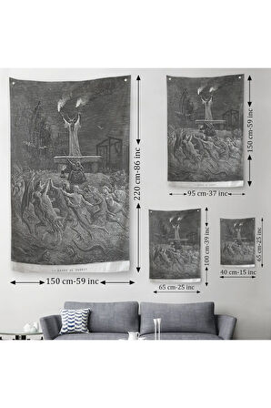 Şabat Dansı Duvar Örtüsü - Halısı, Gustave Dore-6174