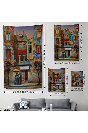 Aşık Çift Kanvas Duvar Örtüsü - Halısı-6179