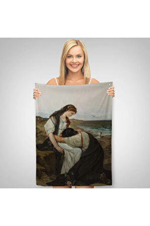 Hanus Knöchel'in Deniz Kıyısında İsimli Eseri Duvar Örtüsü - Halısı, On the Seashore -6180