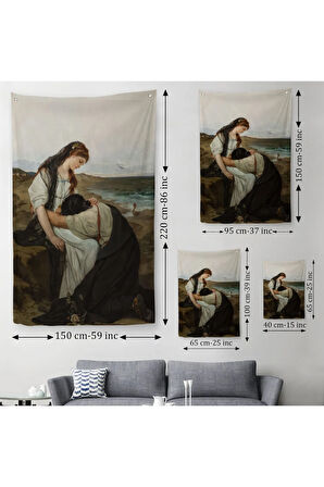 Hanus Knöchel'in Deniz Kıyısında İsimli Eseri Duvar Örtüsü - Halısı, On the Seashore -6180