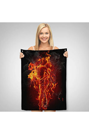 Ateşli Çift Dekoratif Duvar Örtüsü - Halısı -6183