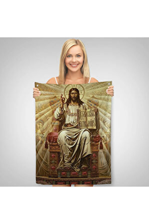Hz İsa Duvar Örtüsü - Halısı, Long live Christ the King-6189