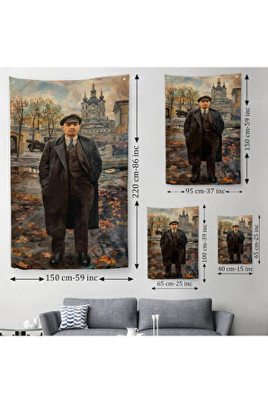 Vladimir Lenin Sovyet Dönemi Rusya Dekoratif Duvar Örtüsü - Halısı-6194