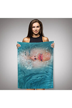 Su Altındaki Kadın Dekoratif Duvar Örtüsü - Halısı-6202