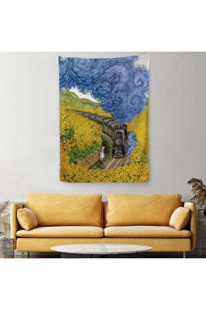 Vincent van Gogh'un Renkli Tasviri Duvar Örtüsü - Halısı-6224