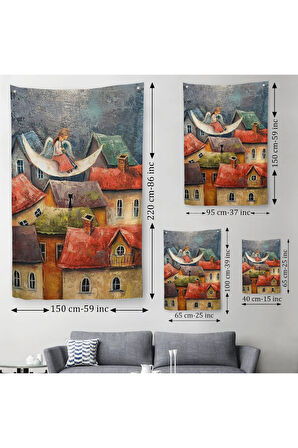 Gecenin Meleği Dekoratif Duvar Örtüsü - Halısı-6244