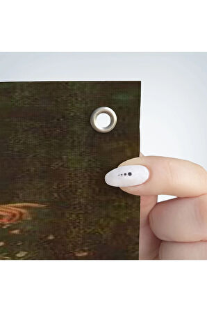 Göl kenarındaki Çiçekli Kadın Dekoratif Duvar Örtüsü - Halısı-6248