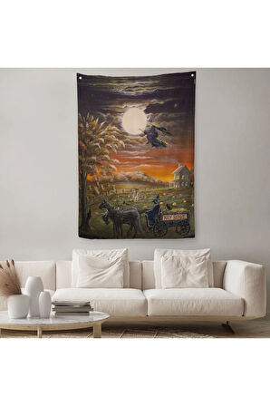 Cadılar Bayramı Helloven Dekoratif Duvar Örtüsü - Halısı -6251