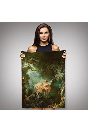 Jean-Honore Fragonard Salıncağın Mutlu Anları Duvar Örtüsü - Halısı-6253
