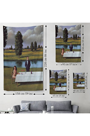 Nehir Kenarında Sevgilisini Bekleyen Kadın Duvar Örtüsü - Halısı-6258