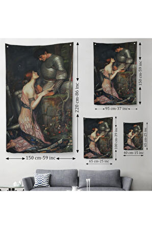John William Waterhouse'un Lamia ve Şövalyesi Orenco Kanaviçe Duvar Örtüsü - Halısı-6263