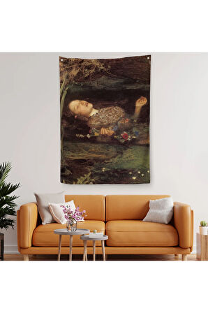 Shakespeare'in Ophelia'sı Hamlet Dekoratif Duvar Örtüsü - Halısı-6319