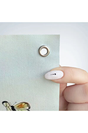 Kelebek Detaylı Güzel Kadın Duvar Örtüsü - Halısı-6330