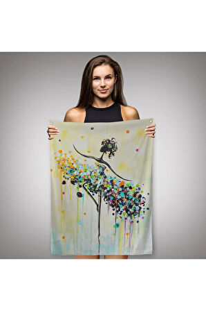 Dans Eden Kadın Dekoratif Duvar Örtüsü - Halısı-6332