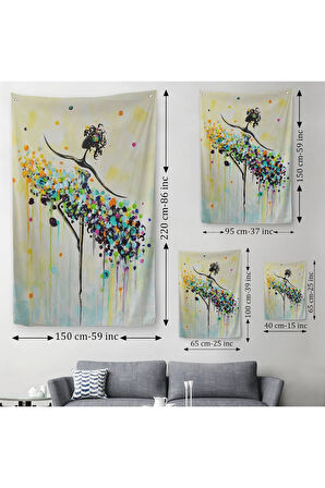 Dans Eden Kadın Dekoratif Duvar Örtüsü - Halısı-6332