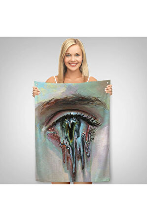 Gözü Akan Kadın Dekoratif Duvar Örtüsü - Halısı-6333