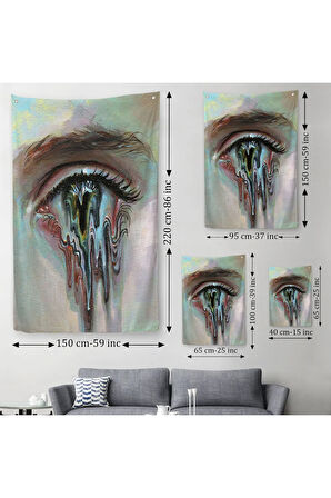 Gözü Akan Kadın Dekoratif Duvar Örtüsü - Halısı-6333