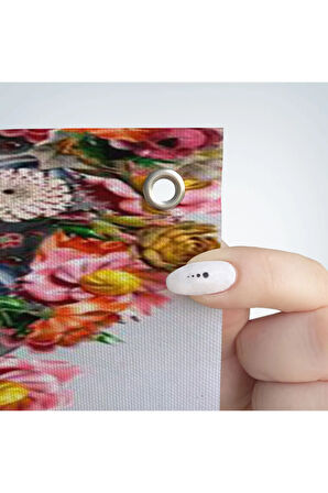 Çiçek ve Kadın Temalı Dekoratif Duvar Örtüsü-Halısı-6338