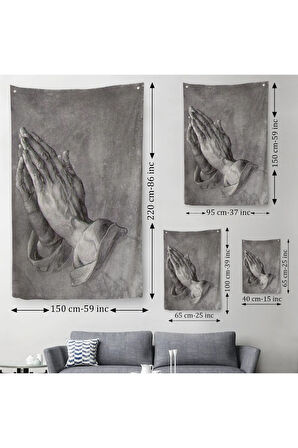 Dua Eden Eller Duvar Örtüsü-Halısı, Albrecht Dürer Praying Hands-6342