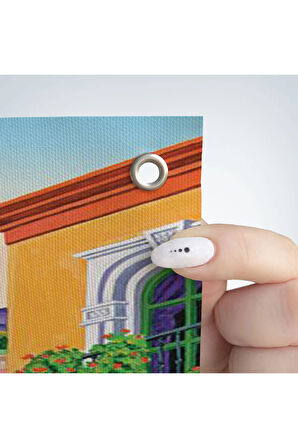 Ortacağ Meksika Köyü Duvar Örtüsü-Halısı-6344