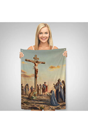 Çarmıha Gerilmiş İsa Mesih Duvar Örtüsü-Halısı, Jesus Christ-6347