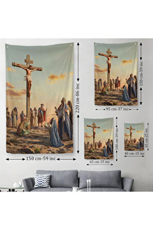 Çarmıha Gerilmiş İsa Mesih Duvar Örtüsü-Halısı, Jesus Christ-6347