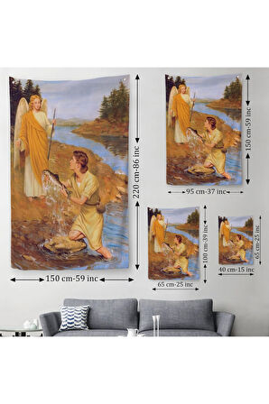 Başmelek Aziz Raphael Duvar Örtüsü-Halısı-6360