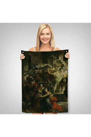 Pompeii'nin Son Günü Karl Pavlovich Bryullov Kanvas Duvar Örtüsü-Halısı-6362