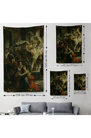 Pompeii'nin Son Günü Karl Pavlovich Bryullov Kanvas Duvar Örtüsü-Halısı-6362