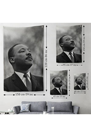 Martin Luther King Dekoratif Kanvas Duvar Örtüsü-Halısı-6374