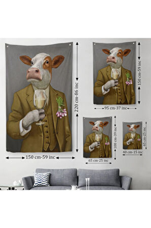 İnsan Kıyafetli Dana Dekoratif Duvar Örtüsü-Halısı -6375