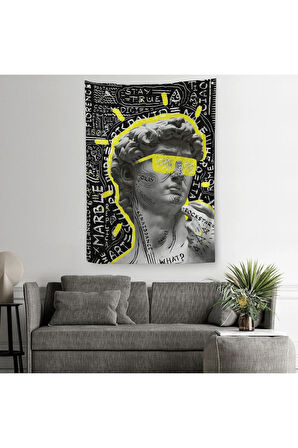 Michelangelo Buonarroti Davud Pop Art Duvar Örtüsü-Halısı-6376