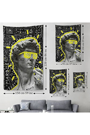 Michelangelo Buonarroti Davud Pop Art Duvar Örtüsü-Halısı-6376