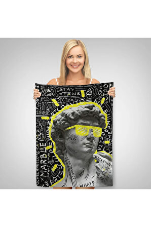 Michelangelo Buonarroti Davud Pop Art Duvar Örtüsü-Halısı-6376