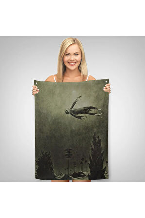 Franz Sedlacek Ağaçlar Üstündeki Hayalet Duvar Örtüsü-Halısı Witches Halloween -6381