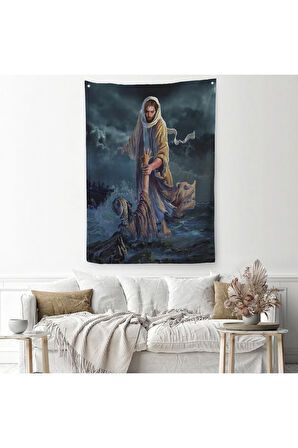 Rab Isa Peteri Kurtarma Duvar Örtüsü Halısı Kilise Hediyesi Christ The King Jesus Christ 6392