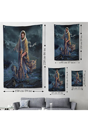 Rab Isa Peteri Kurtarma Duvar Örtüsü Halısı Kilise Hediyesi Christ The King Jesus Christ 6392