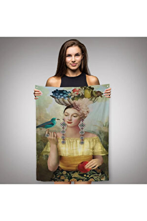 Dokuz Tılsım Duvar Örtüsü-Halısı Nine of Pentacles-6401