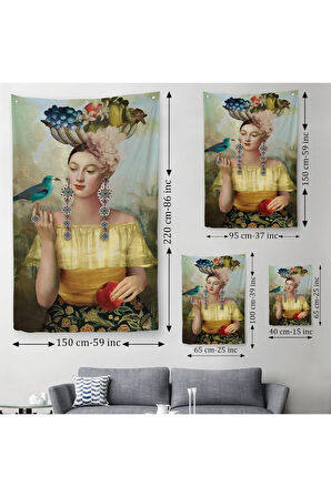 Dokuz Tılsım Duvar Örtüsü-Halısı Nine of Pentacles-6401